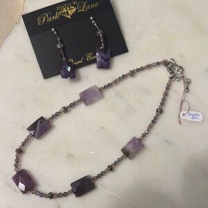 Genuine Amethyst stones and Swarovski Crystals Set